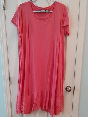 LOGO by Lori Goldstein Coral Pink Midi Dress
